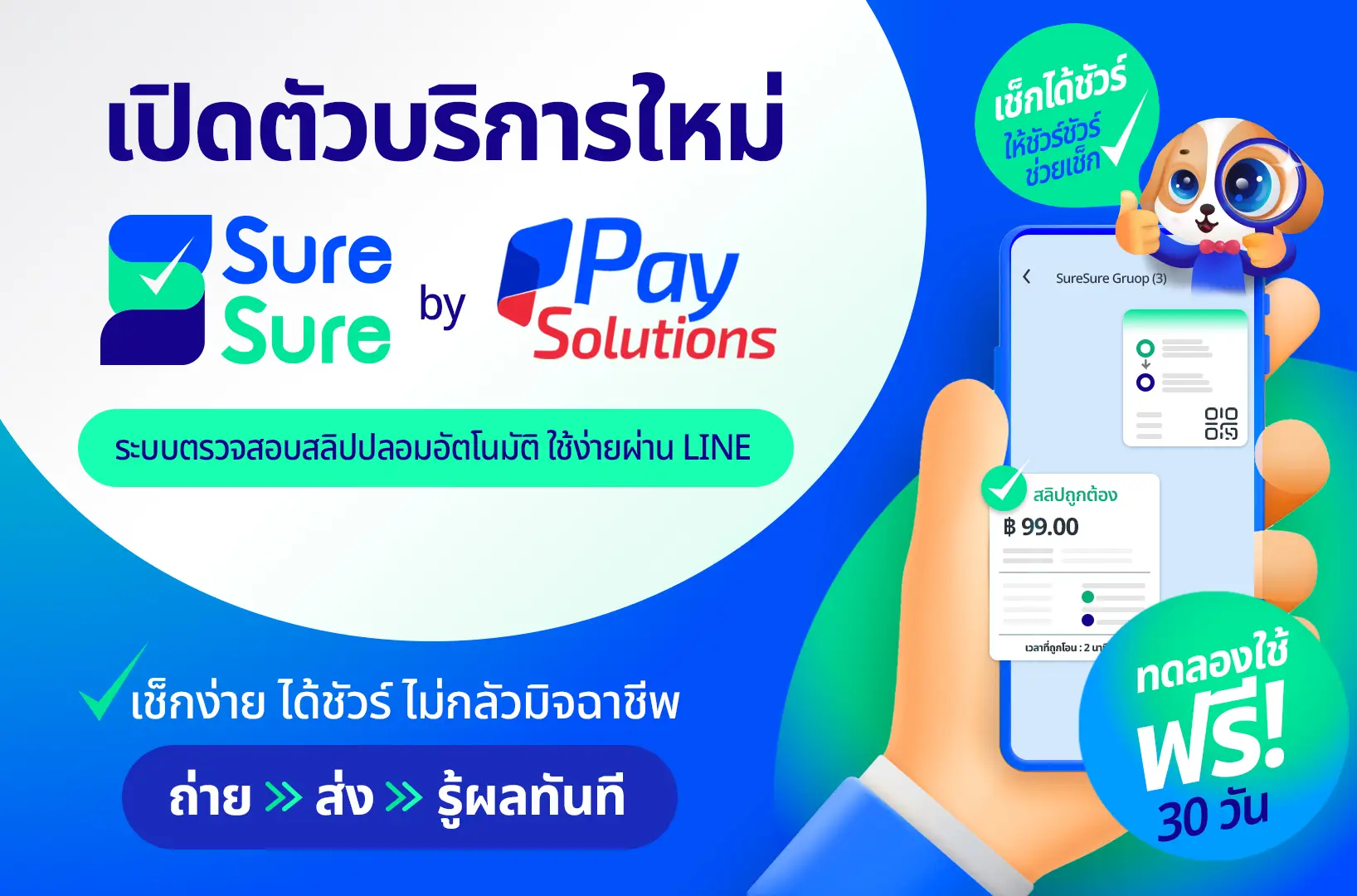 SureSure ระบบตรวจสอบสลิปอัตโนมัติ ตรวจสอบสลิปปลอม